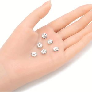 8/10/12mm Drill <b>Ring</b> Silver Plated Gold White K Gun Black Wave Straight Edge Rhinestone <b>Spacer</b> Wholesale - Product Image 3