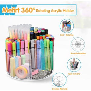 Portalápices Acrílico Giratorio <span class=keywords><strong>de</strong></span> 360 Grados, <span class=keywords><strong>Organizador</strong></span> <span class=keywords><strong>de</strong></span> Marcadores, Portalápices Transparente para Oficina, Escuela, Hogar, Material <span class=keywords><strong>de</strong></span> Arte - Product Image 3