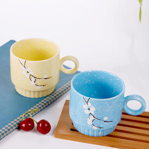 Tasse à café de bureau en porcelaine écologique peinte à la main motif flocon de neige, tasse à thé créative pour la maison, 250 ml, vente en gros - Product Image 6
