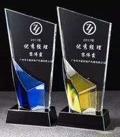 Trofeo de Cristal Colorido Ecológico con Grabado Láser Personalizado 2026, Premio con Logotipo Personalizado, Decoración y Regalo para Fiestas