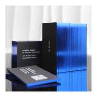 Cartes de visite professionnelles de luxe personnalisées en gros avec estampage à chaud, bordure dorée colorée, impression de code QR, papier noir épais