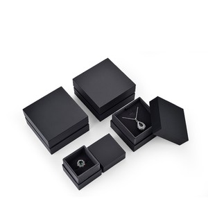 Paper Box Custom Black Paper Ring Boxes Small Necklace Jewelry Gift Packaging Jewelry Box