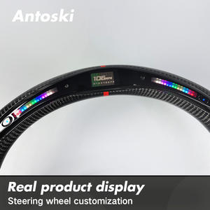 Volant de direction de voiture pour Ford <span class=keywords><strong>Raptor</strong></span> F-150 F150 XLT F250 2021-2025 Volant personnalisé en fibre de carbone véritable avec écran LED intelligent - Product Image 3