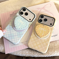 Coque de téléphone magnétique à motif écossais style coréen avec support pour iPhone 18 Pro Max 17 16 15 14, finition mate antichoc