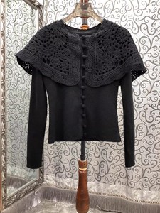 <span class=keywords><strong>Cardigan</strong></span> di Alta Qualità Nuova Collezione Primavera 2026, Moda Donna, Lavorazione a Maglia e Uncinetto, Maniche Lunghe, <span class=keywords><strong>Beige</strong></span> e Nero - Product Image 3