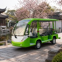 Voiturette touristique électrique 14 places à toit ouvert pour hôtels, parcs et sites touristiques, couleur personnalisable, usine OEM, 30 km/h, autonomie 100-130 km