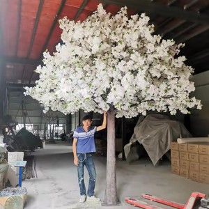 2 m3m4m grande albero di plastica in avorio giapponese fiore artificiale di ciliegio di Sakura rosa albero finto per esterni - Product Image 1