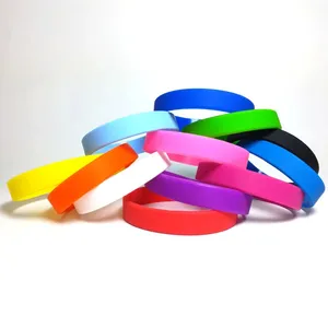 Promotional Customized Print Logo Silicone Wristband Rubber Bracelet Wrist Bands Embossed Silicone Wristbands With Logo Custom