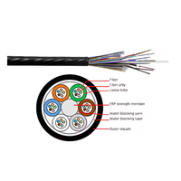 Kabel Serat Optik Tiup Udara JQ GCYFY 4-24 Core Luar Ruangan Non-Metalik Berlapis HDPE 1km Hitam/Oranye