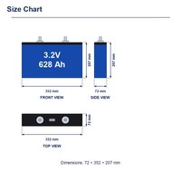 Cellule de batterie prismatique à semi-conducteurs 628Ah 3.2V rechargeable pour bateaux électriques, applications marines et stockage hors réseau - Vente en gros