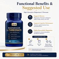 Capsules de L-Thréonate de Magnésium pour la Concentration, la Mémoire et la Clarté Mentale, Soutien du Système Nerveux, Complément Quotidien pour le Bien-être Cognitif