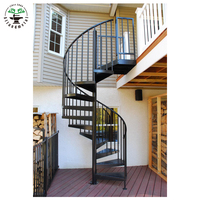 Escaliers circulaires modernes en acier à spirale DIY Escalier de luxe pour villa extérieure simple avec style américain pour design extérieur moderne