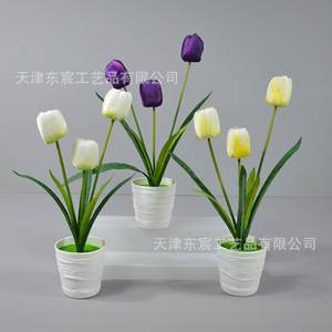 Artesanía Dongchen, Bonsái de Tulipán Artificial de 4.5x44cm, Flor de Seda, Decoración para el Hogar, Accesorios para Bodas - Product Image 2
