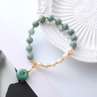 Bracelet pour femme en jade de Hotan de luxe avec fermoir de sécurité, bijoux en perles d'eau douce naturelles, bracelet en jade du Myanmar pour femme