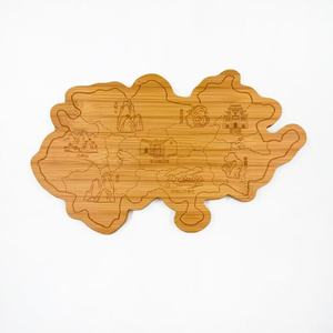 Tabla de cortar de bambú con forma irregular, multifuncional, para cortar alimentos y frutas en picnics - Product Image 2