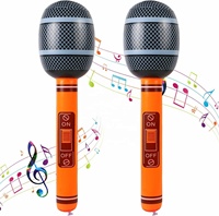 Microphone gonflable publicitaire en PVC pour enfants, personnalisé pour les fêtes, vente en gros