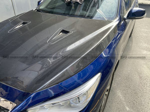 Capot ventilé en fibre de carbone de type R pour Infiniti Q50 V37 - Installation neuve à visser avec clips - Product Image 2