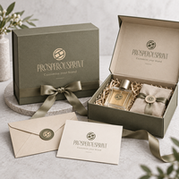 Coffret cadeau personnalisé avec logo, emballage en vrac, boîte magnétique de luxe en papier recyclable avec autocollant, ruban, carte en papier et enveloppe