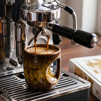Mug à café et thé en céramique avec poignée, style japonais, 165 ml, compatible micro-ondes, effet de glaçure réactive, stock en gros, ODM, nouveauté