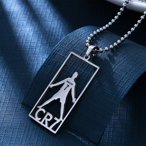 Collana con Ciondolo a Forma di Diamante Cavo in Rame con Catena in Bambù, Stile Hip Hop Sportivo Europeo e Americano, per Partite di Football e Champions League - Product Image 4