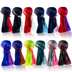 <span class=keywords><strong>Durag</strong></span> en Soie à Longue Queue Style Pirate Two Tone Du Doo Do Rags pour Hommes et Femmes, pour Ondulations 360, Style Hip Hop - Product Image 2