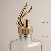 Flacon de parfum en verre vide en gros, 30 ml, ovale, rechargeable, avec bouchon doré, emballage de luxe personnalisé avec logo