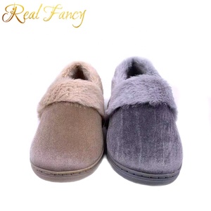 Velluto Superiore Faux Fur Fluffy Inverno Caldo Slip On Scarpe Da Casa Pantofole Al Coperto per Le Donne Signore - Product Image 2