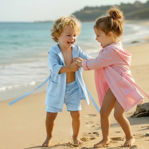 Factory-based Manufacturer Kids Bathrobe Loose Fit Girls Sleepwear Hooded Children Pajamas Quick-dry Material Coat