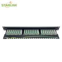 Starlink S/FTP IDC Punch Down Shielded Cat.6 Network Distribution Frame Dengan Kabel Pembumian - 1U 24 Port Panel Patch Rak Mount