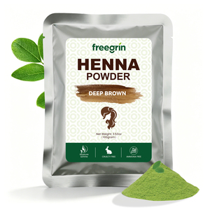 Henné in polvere Freegrin Deep Brown, 100% <span class=keywords><strong>naturale</strong></span> ed erboristico, <span class=keywords><strong>per</strong></span> <span class=keywords><strong>capelli</strong></span> dall'aspetto <span class=keywords><strong>naturale</strong></span> e lucenti, 100g - Product Image 1
