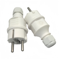 2 prises mâles Schuko 250V 16A, prise de courant électrique, norme européenne