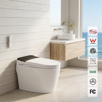 WC intelligent monobloc certifié WaterMark SAA avec chasse automatique, bidet, siège chauffant, lavage féminin, veilleuse et commande latérale intelligente
