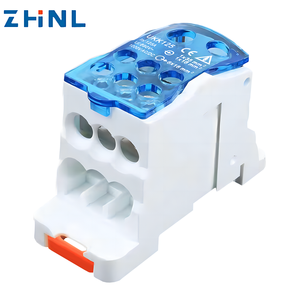 Conectores de cable eléctrico UKK 125A, caja de conexiones de distribución de energía monofásica <span class=keywords><strong>unipolar</strong></span> universal, bloque de terminales de carril Din - Product Image 3