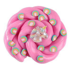 Pâte à modeler sensorielle non toxique parfumée rose personnalisable avec logo, breloques licorne, non séchant à l'air, en silicone, type argile à modeler - Product Image 4