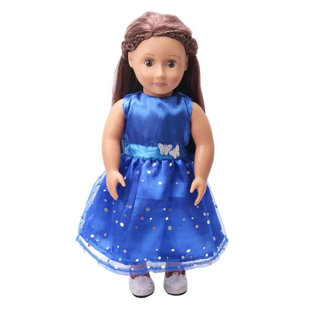 Vestido de roupas de 43-45 cm para meninas, boneco americano de 18 polegadas e 43 cm, boneco recém-nascido para a nossa geração, brinquedo para meninas
