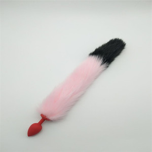 Foxtail-tapones anales <span class=keywords><strong>de</strong></span> silicona, color rosa, con <span class=keywords><strong>cola</strong></span> negra, 3 tamaños - Product Image 2