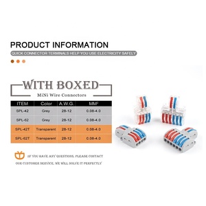 ตัวแยกสายเคเบิลไวชนิดบรรจุกล่อง,ขั้วต่อสายไฟฟ้าอเนกประสงค์ตัวเชื่อมต่อแบบประกบขนาดกะทัดรัดตัวนำแบบพุชในสปริง - Product Image 2