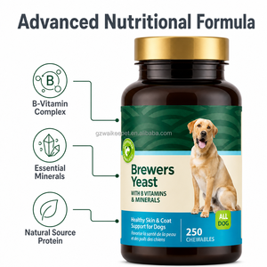 Levure de bière pour chiens avec vitamines B et minéraux, comprimés à mâcher, aide au bien-être de la peau et du pelage, maintien de la vitalité canine, 250 unités - Product Image 4