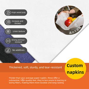 <span class=keywords><strong>Serviettes</strong></span> de table imprimées en pâte de bois pure 1 pli monocouche personnalisées pour hôtels, cafés et autres lieux <span class=keywords><strong>Serviettes</strong></span> de table style sac - Product Image 4