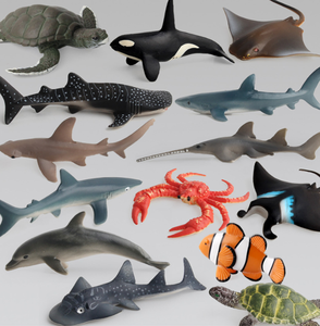3d shark dolphin sea turtle crab whale fish ocean animal figurine collezione in pvc modello giocattoli per oem cute little doll maker - Product Image 1