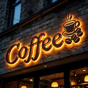 Custom Glass Wall <b>Lettering</b> Commercial LED Backlit Illuminated Sign Acrylic Stainless Steel Easy Installation Outdoor Business - Product Image 1