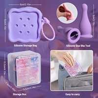 Outils faciaux portables en silicone Gua Sha 2-en-1 : Kit de massage anti-stress et détoxifiant pour le visage et les yeux, outil de soin doux pour la peau, idéal pour la maison et les voyages