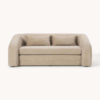 Canapé-lit double pliable en tissu bouclé, style minimaliste moderne, personnalisable, meubles de salon, parfait pour les petits appartements