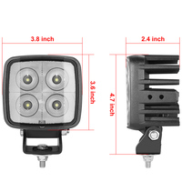 Projecteur de travail LED carré 40W Shinemien, étanche IP67, 9-32V DC, faisceau spot/combiné, boîtier en aluminium moulé sous pression pour camion