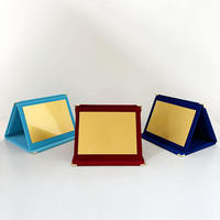 Vente en gros de plaque en velours bleu rouge turquoise plaque de certificat en velours pliable avec plaque en or MH-MJ0029