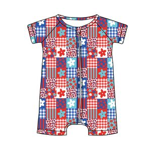 Pijamas de una Pieza con Cierre para Niñas, Personalizables, Estampado Floral, sin Mangas, Tallas Grandes, Tejido de Algodón - Product Image 2