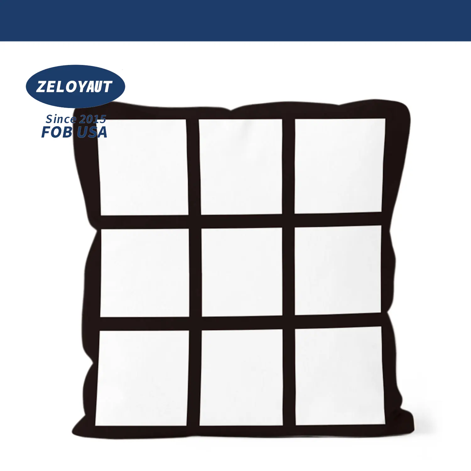 ZELOYAUT 9-panel Überwurf-kissenkissen sublimation blank 100 % polyester 45 * 45 cm kundenspezifisches kissenetui kissenbezug für sublimation