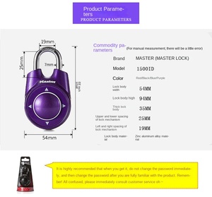 Dortoir d'étudiant antivol Gym Locker <span class=keywords><strong>Cadenas</strong></span> <span class=keywords><strong>Master</strong></span> Direction Serrure à combinaison avec mot de passe Déverrouiller Way - Product Image 3