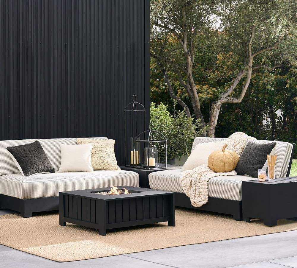 4-Piece Platform Sectional Set patio sofa aluminum outdoor furniture garden sofa set
