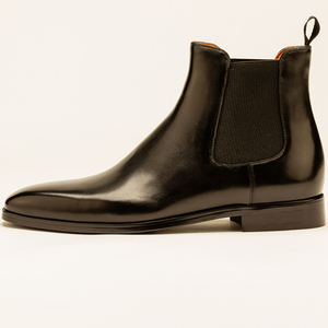 Botas <span class=keywords><strong>Chelsea</strong></span> de Cuero Importado para Hombre, Estilo Británico, para Calle, Trabajo, Banquetes, Cómodas y Fáciles de Poner - Product Image 1